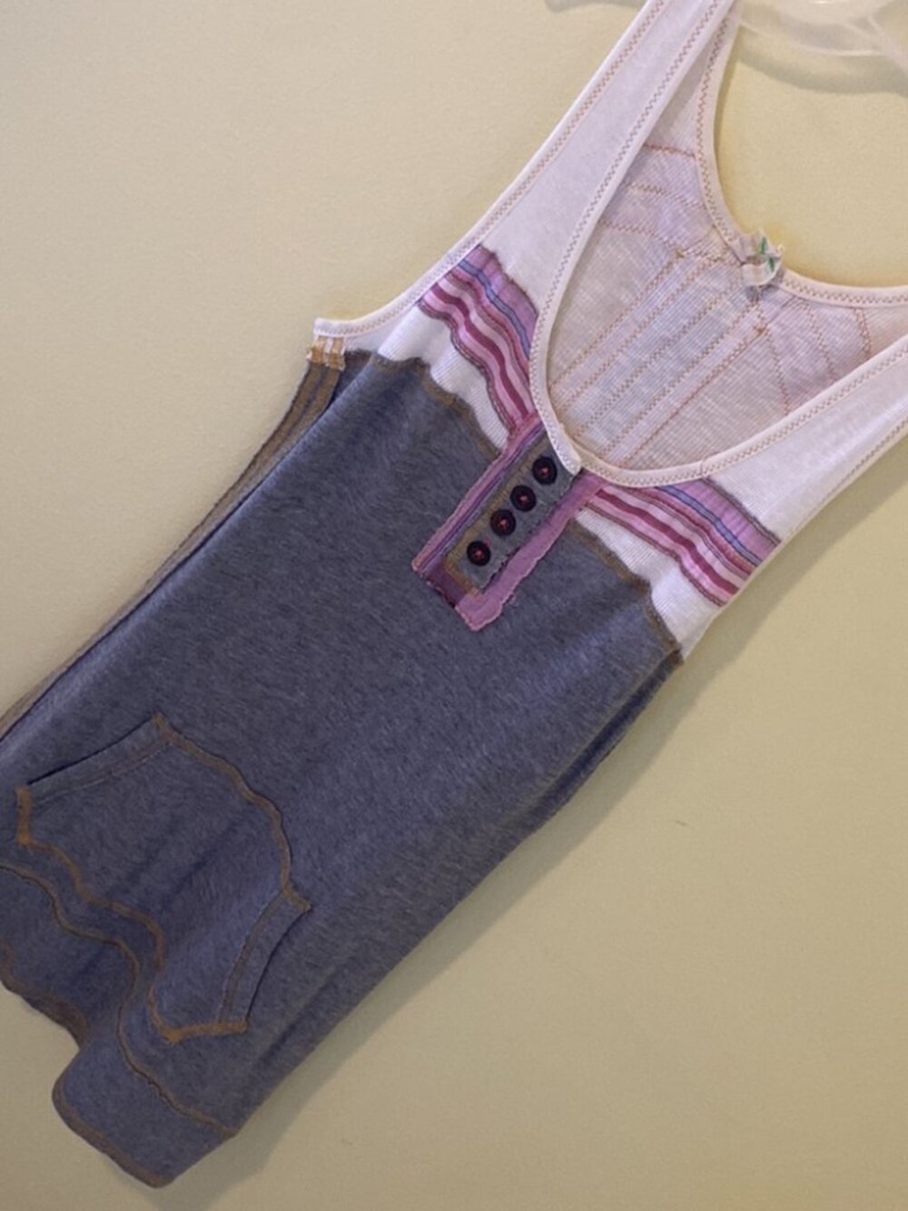 FREE PEOPLE 💗 Super Cute Xtra-Long Colorblock Hoodie Tank